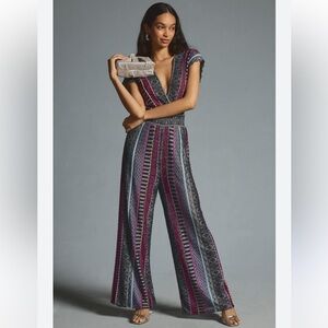 Cecilia Prado Anthropologie Striped V Jumpsuit